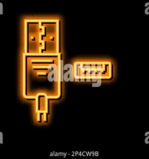 illustration de l'icône de néon usb type a Illustration de Vecteur