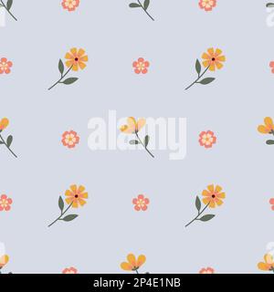 Joli motif fleuri vectoriel sans coutures Illustration de Vecteur