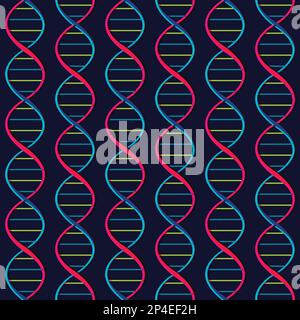 ADN (acide désoxyribonucléique) patron sans couture. Illustration de Vecteur