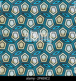 Motif bleu mosaïque sans couture. Illustration de Vecteur