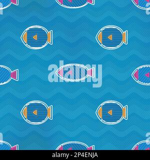 Motif poisson coloré sans couture Illustration de Vecteur