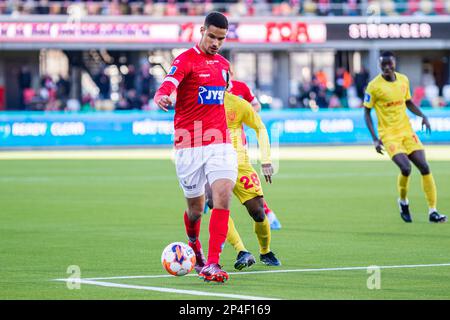 Silkeborg, Danemark. 05th mars 2023. Joel Felix (4) de Silkeborg SI vu pendant le match Superliga de 3F entre Silkeborg IF et FC Nordsjaelland au parc JYSK à Silkeborg. (Crédit photo : Gonzales photo/Alamy Live News Banque D'Images