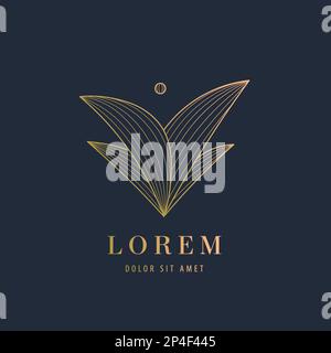 Vecteur abstrait logo homme, signe abstrait humain, concept de personnes de ligne, luxe. Illustration de Vecteur