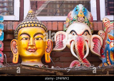 Magasin d'artisanat, quartier de Thamel, Katmandou, Népal Banque D'Images