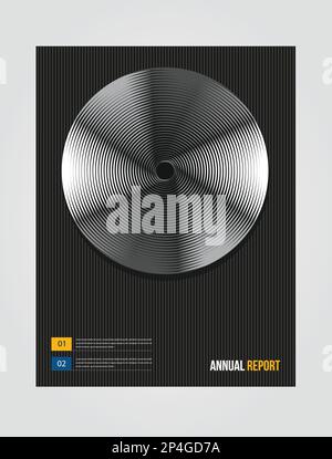 Platine disque conception technologique dans la ronde. Lignes en forme de cercle. Illustration du vecteur en spirale pour le rapport annuel, la couverture, l'affiche, etc Illustration de Vecteur