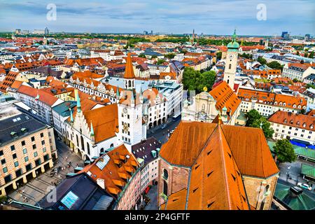 Vue panoramique aérienne de Munich - Bavière, Allemagne Banque D'Images