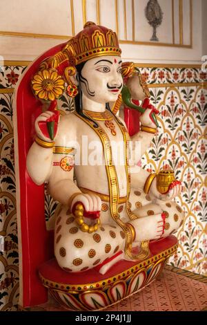 Inde, Rajasthan, Bikaner, fort Junagarh, Phool Mahal, Lord Shiva Multi-armé Hindu Deity Banque D'Images