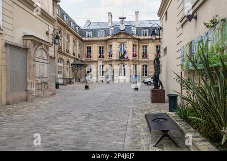 L'extérieur et la cour de l'hôtel de ville dans le 9th arrondissement. Banque D'Images