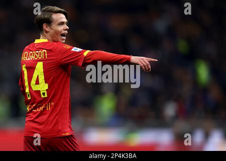 Milan, Italie. 05th mars 2023. Thorir Helgason de nous Lecce gestes pendant la série Un match de football entre le FC Internazionale et nous Lecce au Stadio Giuseppe Meazza sur 5 mars 2023 à Milan Italie . Credit: Marco Canoniero / Alamy Live News Banque D'Images