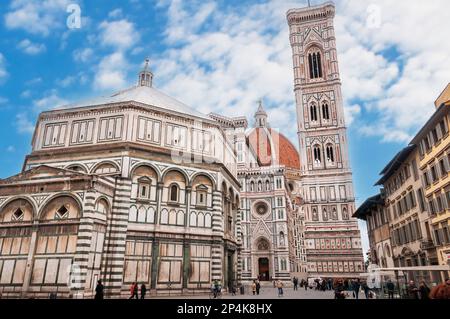 Cathédrale Santa Maria del Fiore et Baptistère de Saint Jean et le Campanile de Florence en Toscane, Italie Banque D'Images