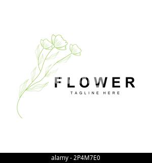 Logo floral, feuilles et fleurs jardin botanique Vector, Floral Design of Life Illustration de Vecteur