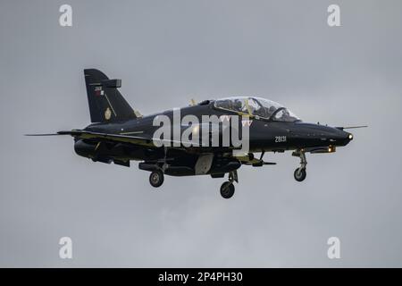 Vallée de la RAF, Holyhead, pays de Galles sur 2 mars 2023. Atterrissage en avion de l'entraînement de la Force aérienne du Qatar Banque D'Images