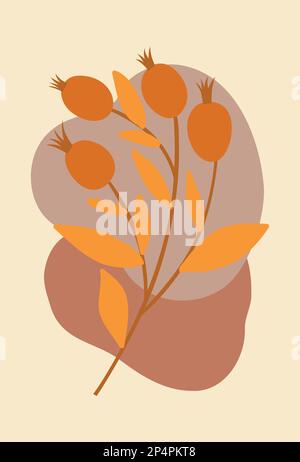 Ensemble de fleurs et de feuilles Banque D'Images