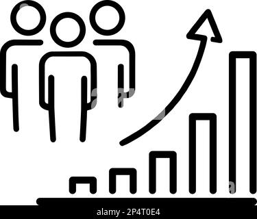 Icône de graphique de croissance comme concept de croissance de la carrière et des affaires Illustration de Vecteur