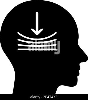 Icône plate dans la tête humaine symbolisant la pression comme un concept de résilience personnelle Illustration de Vecteur