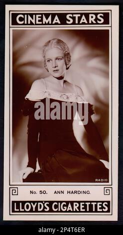 Portrait d'Ann Harding - carte à cigarettes vintage 04 Banque D'Images