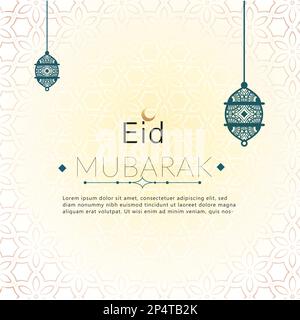 EID Mubarak islamique design ou Eid Al Fitr modèle de conception pour le peuple musulman et islamique Illustration de Vecteur