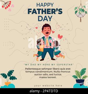 Modèle d'affiche ou de bannière de la fête des pères Illustration de Vecteur