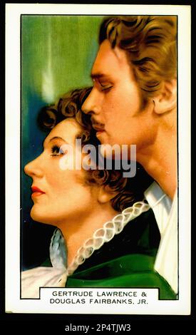 Portrait de Gertrude Lawrence et Douglas Fairbanks Jr - carte à cigarettes vintage Banque D'Images