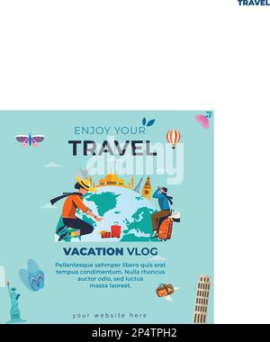 Journée mondiale du tourisme. Concept de voyage Illustration de Vecteur