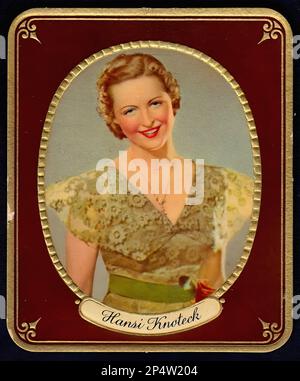 Portrait de l'actrice Hansi Knoteck - carte à cigarettes allemande ancienne 02 Banque D'Images