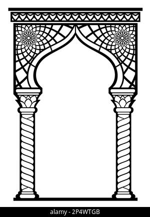 Stencil cadre arabe de la découpe au laser Illustration de Vecteur