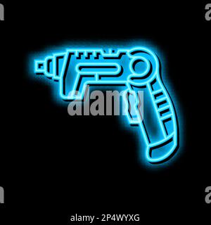 illustration de l'icône de lueur néon de l'équipement de tournevis électrique Illustration de Vecteur