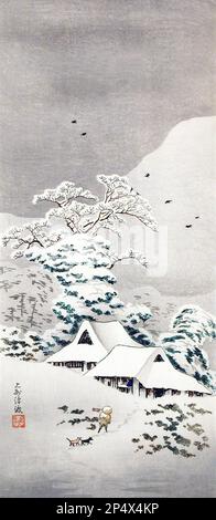 Sawatari in Snow (1936) impression en haute résolution par Hiroaki Takahashi Banque D'Images