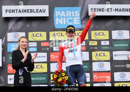 Deuxième étape de l'édition 81st de la course Paris-Nice de huit jours, de Bazainville à Fontainebleau (163,7 km) en France, lundi 06 mars 2023. BELGA PHOTO DAVID PINTENS Banque D'Images