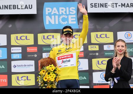 Deuxième étape de l'édition 81st de la course Paris-Nice de huit jours, de Bazainville à Fontainebleau (163,7 km) en France, lundi 06 mars 2023. BELGA PHOTO DAVID PINTENS Banque D'Images