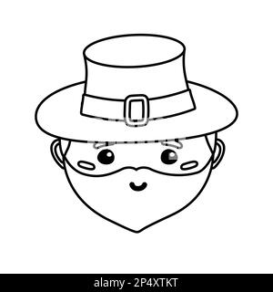 Vecteur main plate leprechun face isolée sur fond blanc Illustration de Vecteur