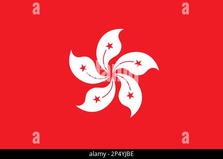 Drapeau de la région administrative spéciale de Hong Kong de la République populaire de Chine Banque D'Images