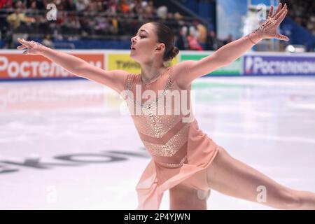 Saint-Pétersbourg, Russie. 05th mars 2023. Sofia Samodelkina se produit lors de la location de femmes à la finale du Grand Prix de Russie en patinage artistique 2023, qui a eu lieu à St. Petersbourg, dans le complexe sportif 'Jubilee. Crédit : SOPA Images Limited/Alamy Live News Banque D'Images