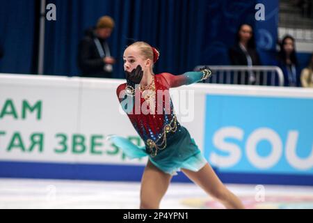 Saint-Pétersbourg, Russie. 05th mars 2023. Veronika Yametova se produit lors de la location de femmes à la finale du Grand Prix de Russie en patinage artistique 2023, qui a eu lieu à St. Petersbourg, dans le complexe sportif 'Jubilee. (Photo de Maksim Konstantinov/SOPA Images/Sipa USA) crédit: SIPA USA/Alay Live News Banque D'Images