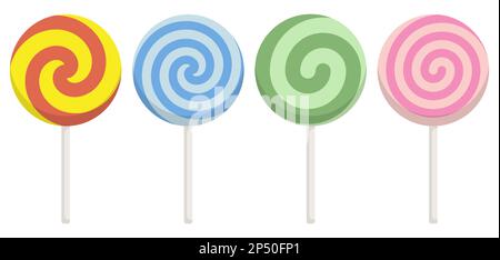 Ensemble de bonbons doux à la lylipop colorés. Illustration vectorielle. SPE 10. Illustration de Vecteur