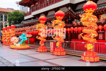 Buddha Tooth Relic Temple, Chinatown, Singapour Banque D'Images