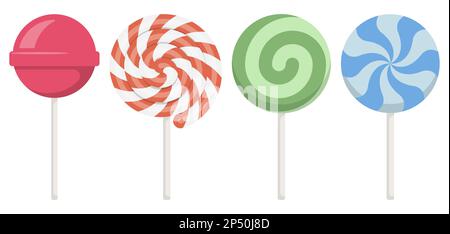 Ensemble de bonbons doux à la lylipop colorés. Illustration vectorielle. SPE 10. Illustration de Vecteur
