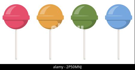 Ensemble de bonbons doux à la lylipop colorés. Illustration vectorielle. SPE 10. Illustration de Vecteur