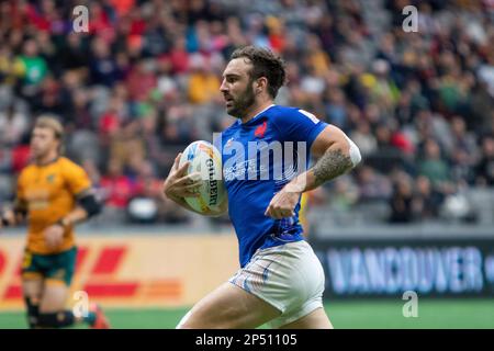 VANCOUVER, CANADA - MARS 05: Demi-finale match entre l'Australie et la France les 2023 Canadiens Sevens de rugby au stade BC place de Vancouver, Canada. (Photo par Tomaz Jr/PxImages) Banque D'Images