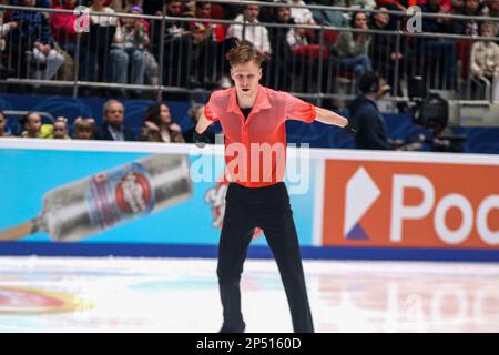 Saint-Pétersbourg, Russie. 05th mars 2023. Alexey Erokhov se produit lors de la location des hommes à la finale du Grand Prix de Russie en patinage artistique 2023, qui a eu lieu à St. Petersbourg, dans le complexe sportif 'Jubilee. Crédit : SOPA Images Limited/Alamy Live News Banque D'Images