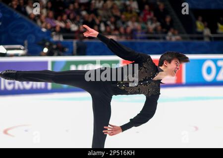 Saint-Pétersbourg, Russie. 05th mars 2023. Petr Gumennik se produit lors de la location des hommes à la finale du Grand Prix de Russie en patinage artistique 2023, qui a eu lieu à St. Petersbourg, dans le complexe sportif 'Jubilee. Crédit : SOPA Images Limited/Alamy Live News Banque D'Images