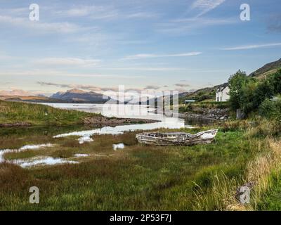 Règlement de Brae près de Midtown sur les rives du Loch Ewe sur le B8057 Banque D'Images