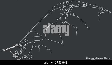 Carte des rues du QUARTIER DE LIVES-SUR-MEUSE, NAMUR Illustration de Vecteur