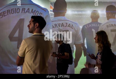 Musée du Real Madrid. Stade Santiago Bernabeu. Madrid. L'Espagne. Banque D'Images