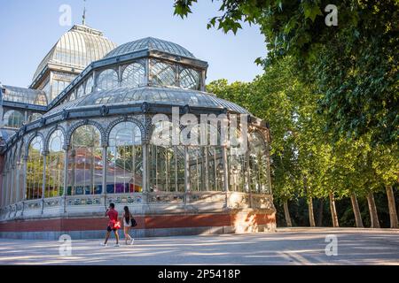 1886-87, le palais de cristal du parc du Retiro, Madrid. L'Espagne. Banque D'Images