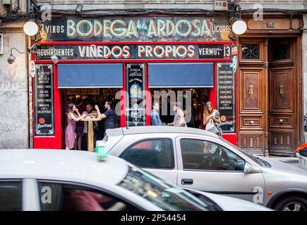 Bodega de la Ardosa, Calle Colon 13, dans Malasana trimestre. Madrid, Espagne Banque D'Images