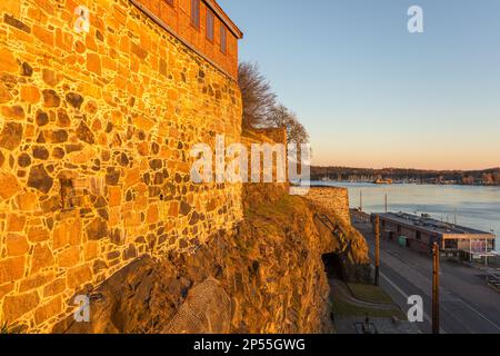 Norvège, Oslo -14 août 2019 : forteresse d'Akershus à Oslo, Norvège. Magnifique coucher de soleil. Banque D'Images