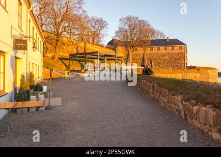 Norvège, Oslo -14 août 2019 : forteresse d'Akershus à Oslo, Norvège. Magnifique coucher de soleil. Banque D'Images