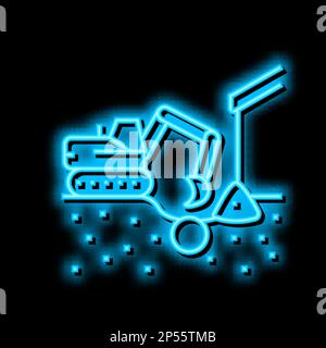 illustration de l'icône de l'excavation du tuyau à partir du néon de masse Illustration de Vecteur
