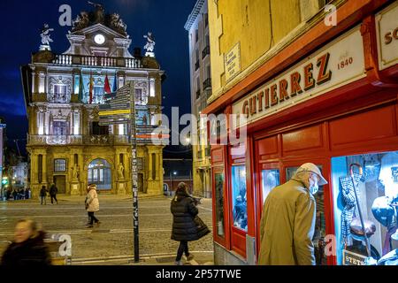 Place de la mairie de Pampelune, Navarre, Espagne Banque D'Images